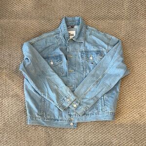 Tommy Hilfiger Blue Denim Jacket with Red and White Panel